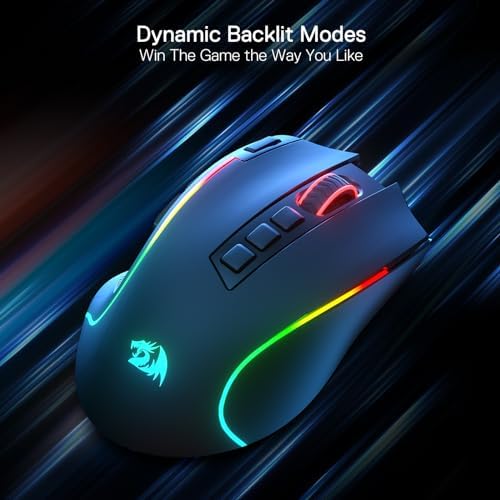 Redragon M612 Wireless RGB Optical Gaming Mouse 8000 DPI Remapping Keys