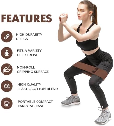 CFX Resistance Bands Set, Exercise Bands with Non-Slip Design for Hips & Glutes, 3 Levels Workout Bands for Women and Men, Booty Bands for Home Fitness, Yoga, Pilates
