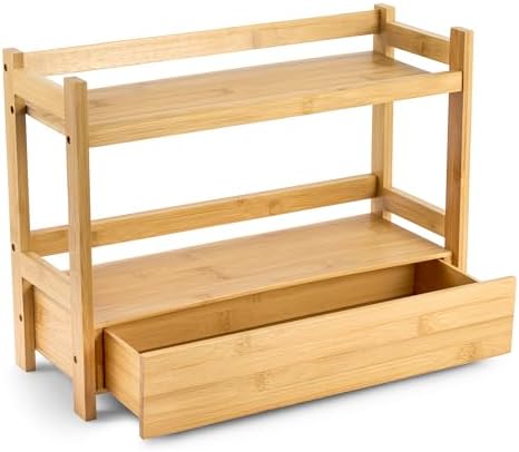 Sorbus Matcha Station Shelf, Bamboo (17" x 6.5" x 12.6")