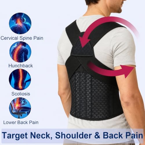 Back Posture Corrector Brace for Men, Full Back-Anchored Posture Brace