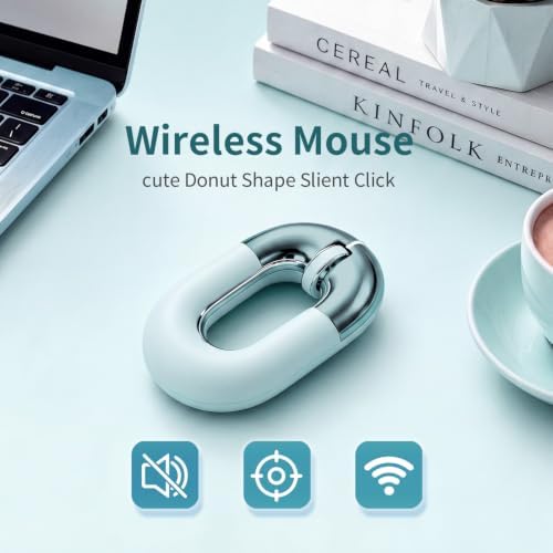 Bluetooth Mouse for Laptop Donut Green Wireless Mouse, Rechargeable