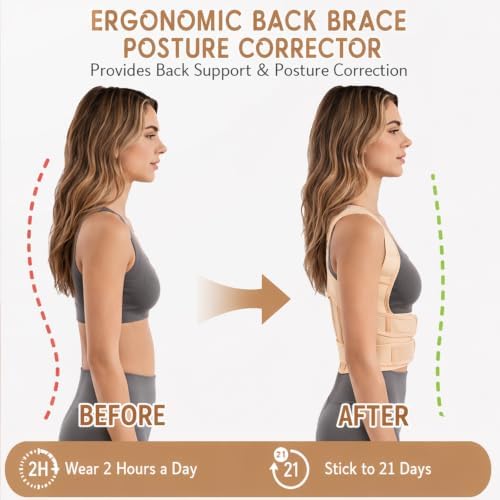 Posture Corrector for Women 2-in-1 Adjustable Full Back Brace Support