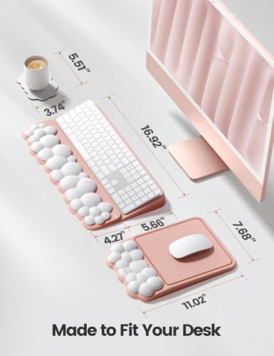 Vaydeer Keyboard Riser and Mouse Pad with Wrist Rest Set, Coaster Included
