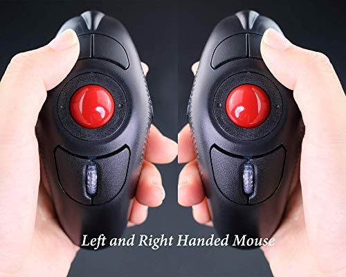 EIGIIS Wireless 2.4G USB Ergonomic Trackball Handheld Finger Mouse