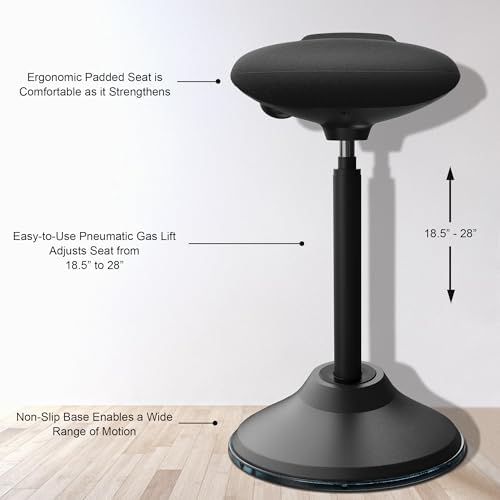 Standing Desk Chair, Adjustable Ergonomic Standing Stool, Swivel Sitting Balance Chair, Anti-Slip Bottom Pad
