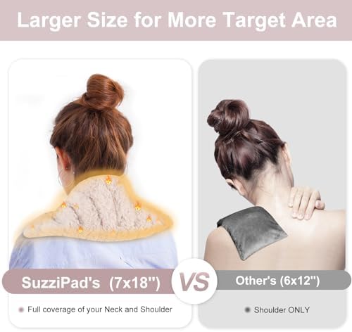 SuzziPad Microwave Heating Pad for Muscle Soreness Fatigue, 7"X16", Beige