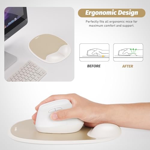 Memory Foam Mouse Pad with Wrist Rest for Vertical Mouse