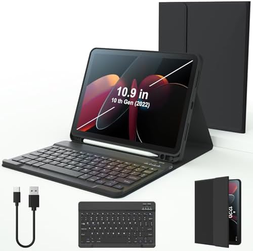 for iPad 11th(A16,2025) Case with Keyboard New iPad 10th Gen 2022