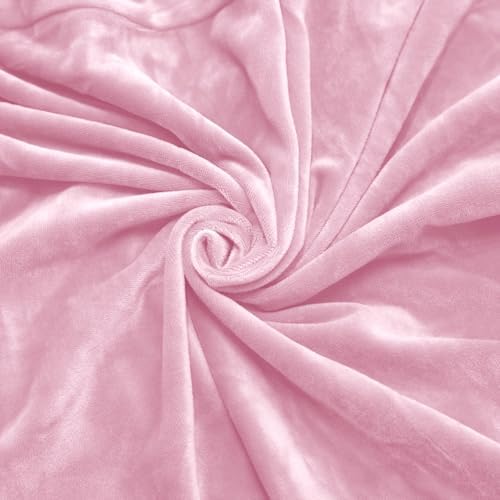 Gaming Chair Cover Set with Armrest Covers, Velvet Stretch Slipcover 1-Piece Form Fit Cover & Chair Armres Covers Included（no Chair） (Pink)