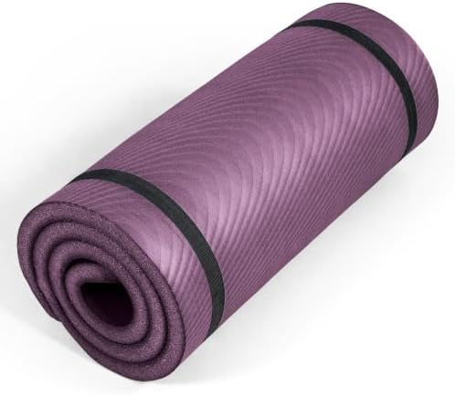 Tone Fitness 1" Extra Thick Yoga Mat, Exercise & Pilates Mat with Strap