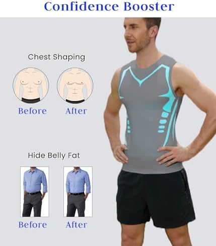 Compression Shirt Men Slimming Body Shaper Vest Crewneck Workout Tank Top