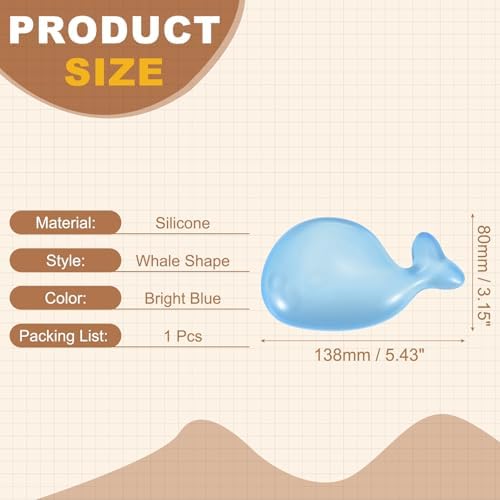 PATIKIL Gel Wrist Rest, Wrist Support for Mouse Whale Shape Ergonomic Mouse Pad Soft Silicone Support Comfortable Cushion for Computer Gaming Office Home, Bright Blue