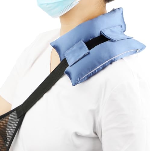 Satin Neck Pad Strap Cushion for Arm Sling Pillow Comfort Support Padding Rotator Cuff Replacemet Surgery Elbow Brace Carry Padded Cover Broken Wrist Hand Injury, Haze Blue