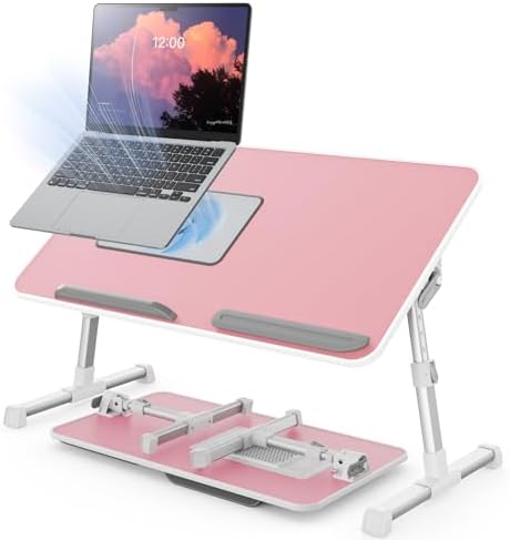 Laptop Desk for Bed with Cooling Fan, Height & Angle Laptop Stand