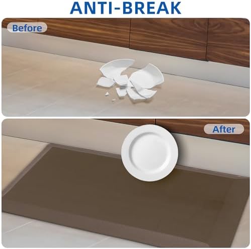 Tyrot Extra Thick Anti Fatigue Mat for Kitchen Floor, 20x32+20x32, Brown