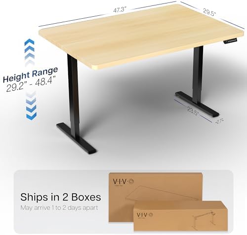 VIVO Light Wood 48 x 30 in Standing Desk, DESK-KIT-1B5C