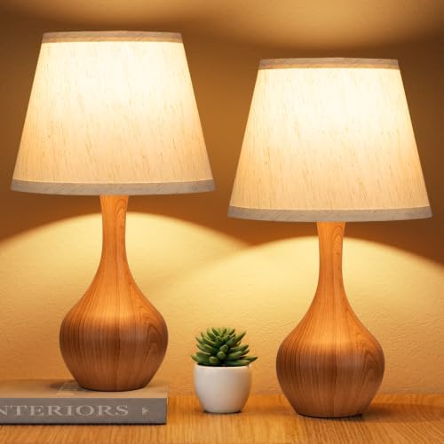 16.1" Touch Table Lamp for Nightstand, Dimmable Small Bedroom Lamp Set of 2