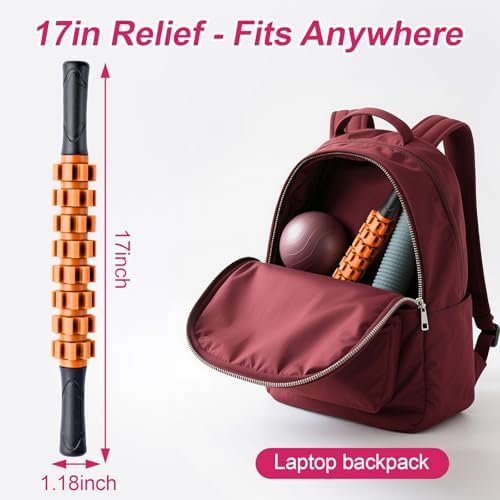 ZanLLW Muscle Roller Stick, Muscle Roller, Liposuction Massage Roller for Lymphatic Drainage, Massager Stick for Relief Muscle Soreness, Trigger Points, Help Exercise Runner Legs, Back Recovery