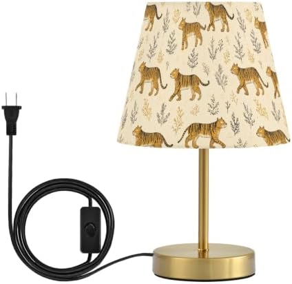 3-Way Dimmable Table Lamp Tigers Leaves Bedside Nightstand Lamp for Bedroom, Desk Lamp for Reading Study & Home Office, LED Bulb Included M