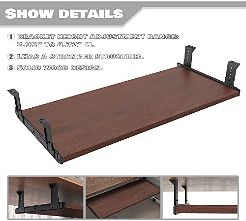 FRMSAET Office Product 20/24/30 inch Keyboard Drawer Tray (30 in, Cherry)