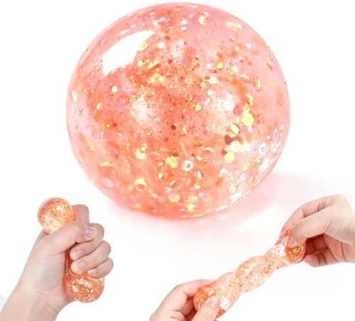 Coconut Oil Squishy, Coconut Oil Slow Rising Squeeze Stress Ball Clear Jelly Bubblegum Texture Coconut Oil Squishy Toy (Orange-A)
