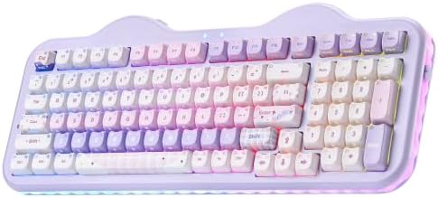 YUNZII C98 Cute Wireless Mechanical Keyboard(Purple Mao, Milk Switch)