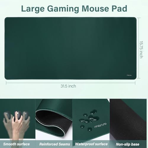MOSISO Large Gaming Mouse Pad&Massage Keyboard Wrist Rest, Peacock Green
