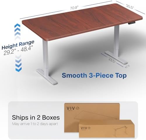 VIVO Dark Walnut 71 x 36 in Standing Desk, DESK-KIT-1G7D-36