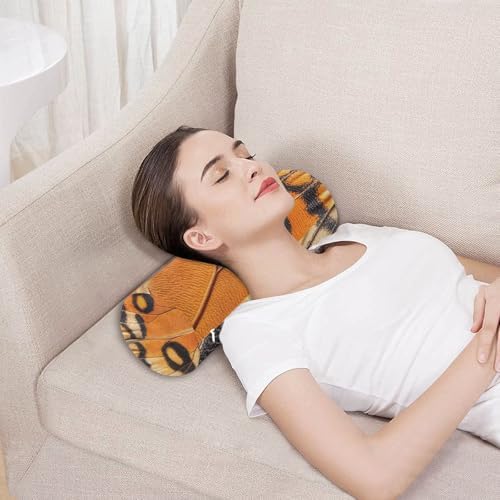Animal Butterfly Skin Leather Texture Colorful Neck Roll Pillow Sleeping Pillow Roller Massage Table Cushion Pad Foam Lower Back Support almohada para Cuello