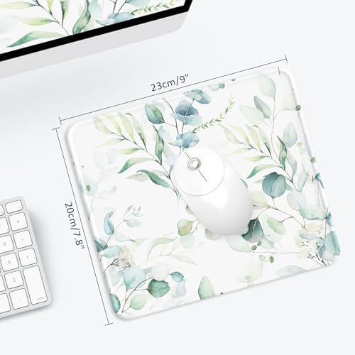 eulps Mouse Pad with Stitched Edge, Multiple Patterns Computer Mouse Pads with Non-Slip Rubber Base, Washable Cloth Mousepad, for Gaming, Laptop, PC (Leaves)