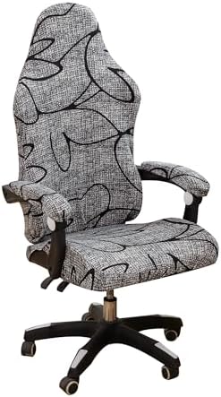 FORCHEER Gaming Chair Cover with Armrest Covers Printed Stretch Racing Computer Chair Slipcover Set Washable 4 Pieces
