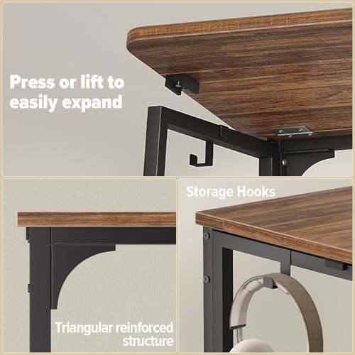 WOHOMO Folding Desk, 39.4" Foldable Computer Table for Small Spaces, Walnut