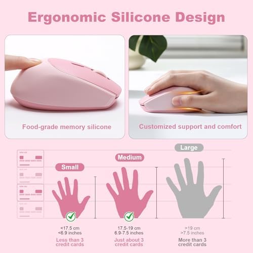 YUNZII C2 Silicone Wireless Mouse 1600 DPI Optical 2.4GHz (Pink)