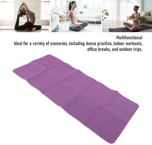Foldable Fitness Mat, TPE Double Sided Anti Slip Workout Mat, Lightweight Portable Cushion for Yoga Dance Pilates Stretching At Home Office Travel Indoor Outdoor