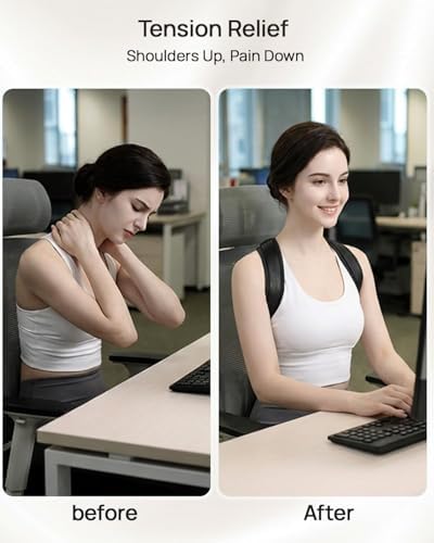 Back posture corrector, suitable for both men and women,advanced fabric back corrector,available for all day use, invisible confidence and maximum breathability, essential for office prolonged sitting (X-Large)
