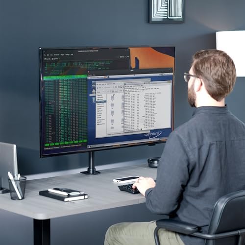 VIVO Ultra Wide Screen TV and Monitor Desk Mount, Adjustable Height and Tilt Stand for Screens up to 42 inches, Black, STAND-V101C