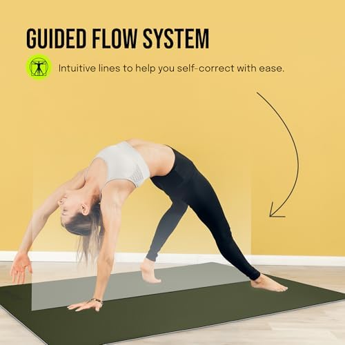 Gogokiwi Extra Wide Yoga Mat for Men Women (72"L x 36"W) Non Slip Fitness & Exercise Mat with Alignment Marks for Yoga, Pilates, Floor Workouts