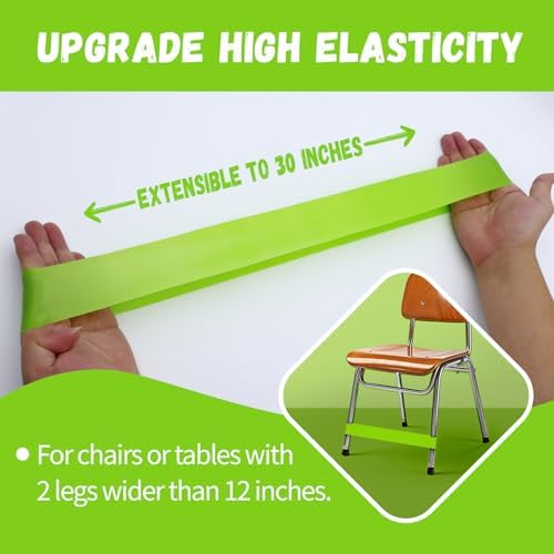 25 Pack Chair Bands for Kids with Fidgety Feet, ADHD Tools for Kids, Improve Focus & Reduce Restlessness, Chair Bands for Sensory ADHD ADD Autism - Classroom & Home Must Haves (Green)
