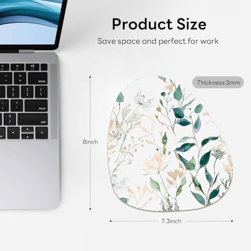 Water Drop Mouse Pad 7.3x8in Non-Slip for Laptop, Flowers