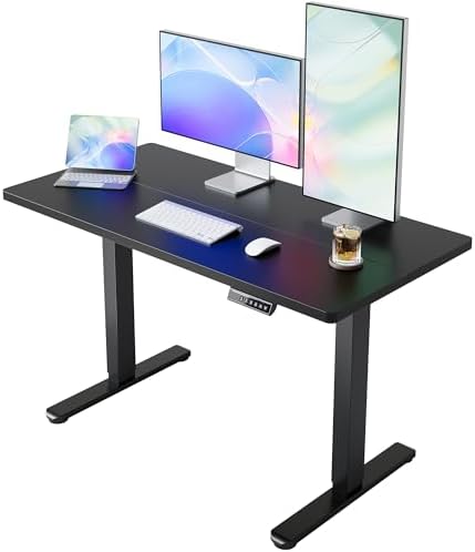 HUANUO 55x28 Inch Electric Standing Desk, Height Adjustable, Black