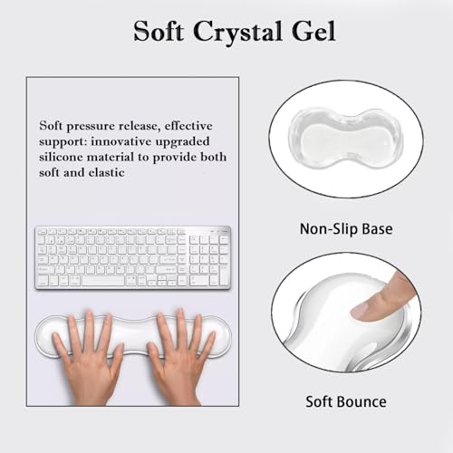 Update Gel Keyboard Wrist Rest & Mouse Wrist Rest Set – Silicone Wrist Support Pad for Pain Relief, Effortless Typing, Gaming, Computer, Laptop, Office – Anti-Slip Base, Easy to Clean