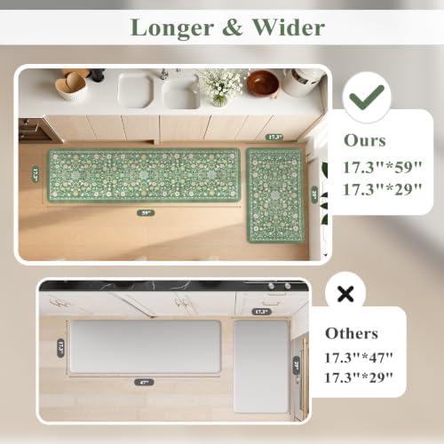 KIMODE Kitchen Floor Mat Anti Fatigue,Kitchen Runner Rug Sets of 2 Non Slip