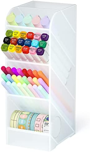 Asten Pen Holder, Pencil Holder for Desk, Pen Organizer (Clear, 1 Pack)
