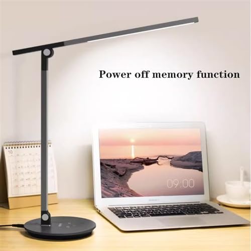 Eye-Care Study Lamp, LED Desk Lamp, Eye Protection Table Lamp with 15 Lighting Modes, Touch/Memory Function, Dimmable Reading Lamp Task Lamp for Home Office (Gray),LED Table Lamp
