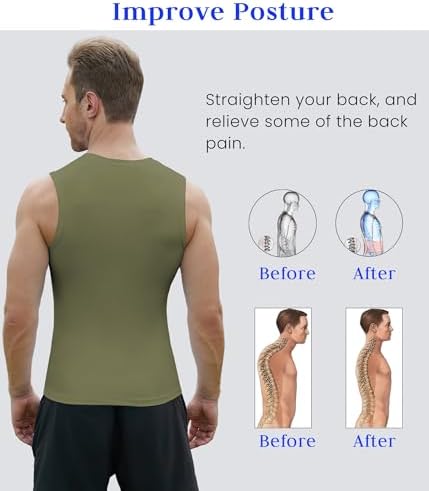 Compression Shirt Men Slimming Body Shaper Vest Crewneck Workout Tank Top