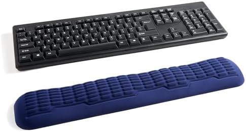 UnivoColors Memory Foam Keyboard Wrist Rest,Latest 3.0 Wave Curve Design,High-Resilience Memory Foam,Non-Slip Base Fits,Full-Sized Keyboards,Ideal for Work and Gaming(Navy)