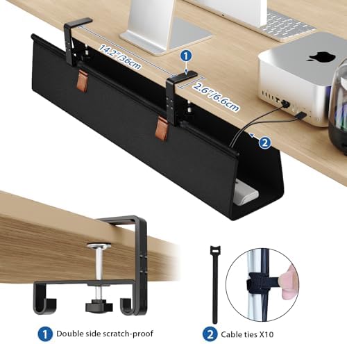 Zilink Under Desk Management Tray Desk Cable Organizer 30 inch, Black