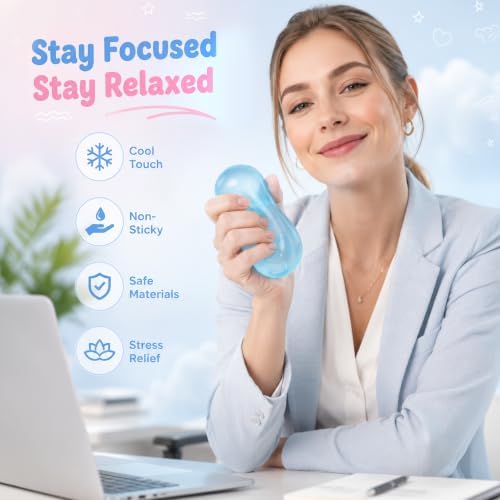 Coconut Oil Squishy Stress Ball, No Rebound Sensory Fidget Toys-Blue