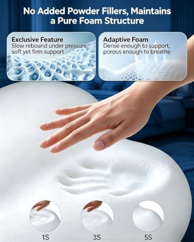 Cervical Neck Pillow for Sleeping, Memory Foam Pillows, Space Grey
