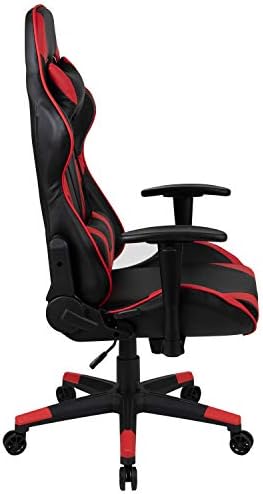 Flash Furniture LeatherSoft Swivel Adjustable Gaming Chair, Red